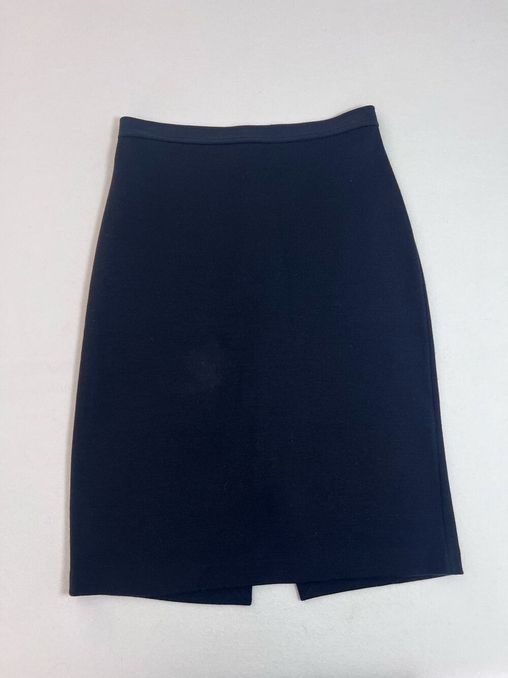 St John Caviar Womens 2 Black Wool Rayon Knit Pencil Skirt Quiet Luxury